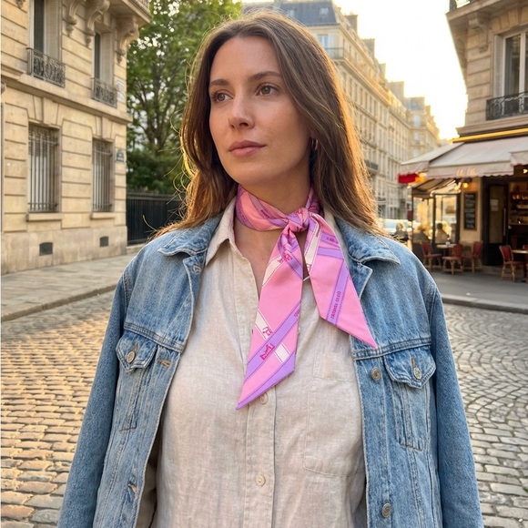 Hermes Pink and Purple Twilly Scarf